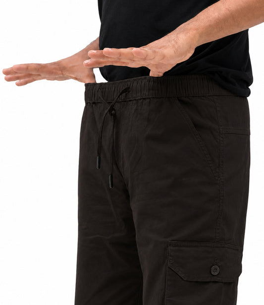 KRAZY™ CARGO-2 Men's Cargo Pant – Pure Cotton Fabric | Relaxed Cargo Fit Pant (Classic Black)