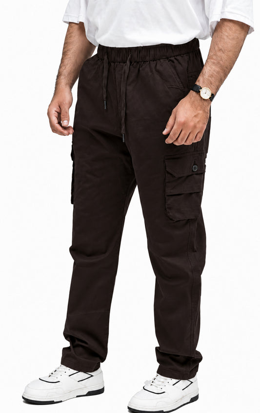 KRAZY™ CARGO-2 Men's Cargo Pant – Pure Cotton Fabric | Relaxed Cargo Fit Pant (Classic Black)