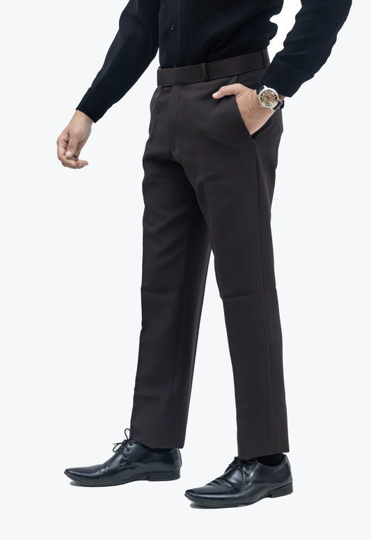 KRAZY™ SF-9 Men's Formal Trouser – Polyester Spandex/Lycra Fabric | Classic Formal Fit Pant (Coffee Brown)
