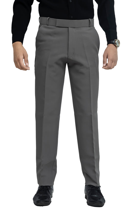 KRAZY™ SF-9 Men's Formal Trouser – Polyester Spandex/Lycra Fabric | Classic Formal Fit Pant (Charcoal Grey)