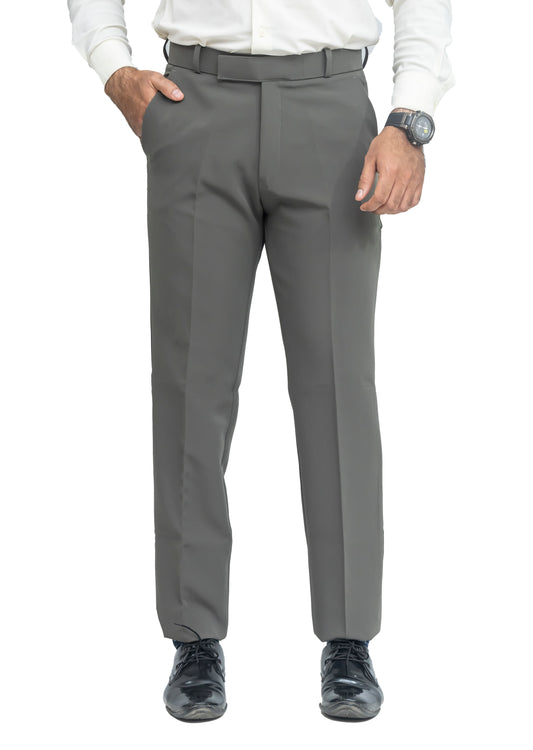 KRAZY™ SF-9 Men's Formal Trouser – Polyester Spandex/Lycra Fabric | Classic Formal Fit Pant (Steel Grey)