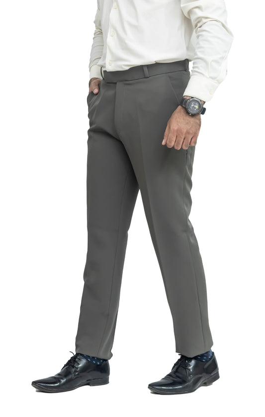 KRAZY™ SF-9 Men's Formal Trouser – Polyester Spandex/Lycra Fabric | Classic Formal Fit Pant (Steel Grey)