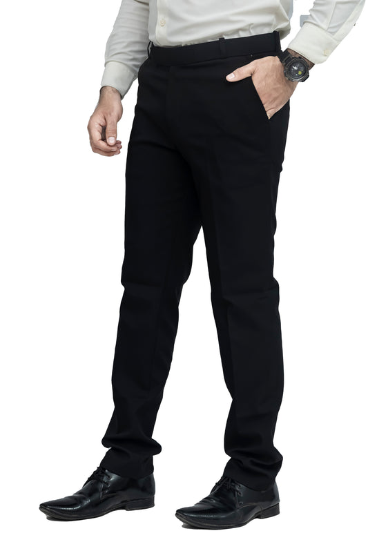 KRAZY™ SF-1 Men's Formal Trouser – Pure Cotton Fabric | Classic Formal Fit Pant (Midnight Blue)
