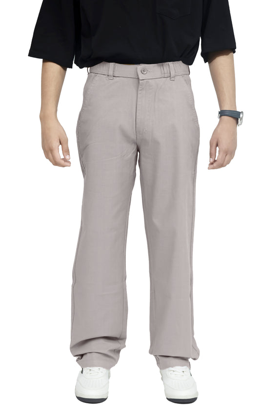 KRAZY™ BAGGY-4 Men's Linen Blend Baggy Fit Trouser – Dove Grey