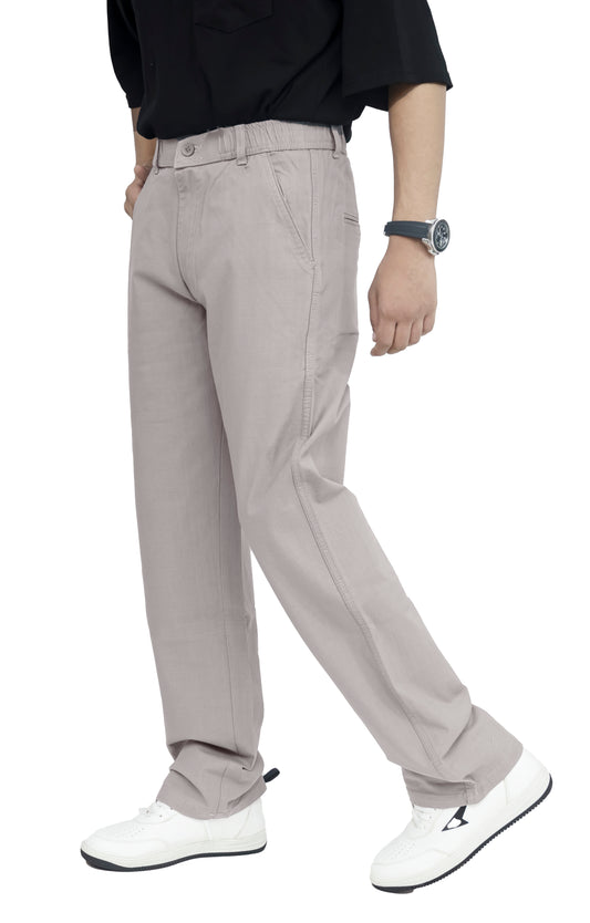 KRAZY™ BAGGY-4 Men's Linen Blend Baggy Fit Trouser – Dove Grey