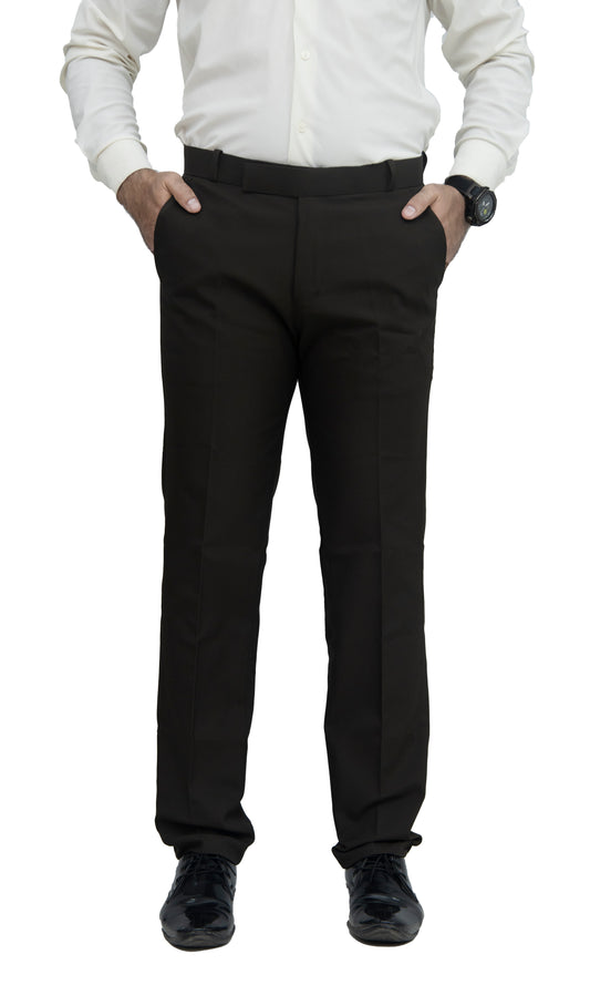 KRAZY™ SF-1 Men's Formal Trouser – Pure Cotton Fabric | Classic Formal Fit Pant (Black)