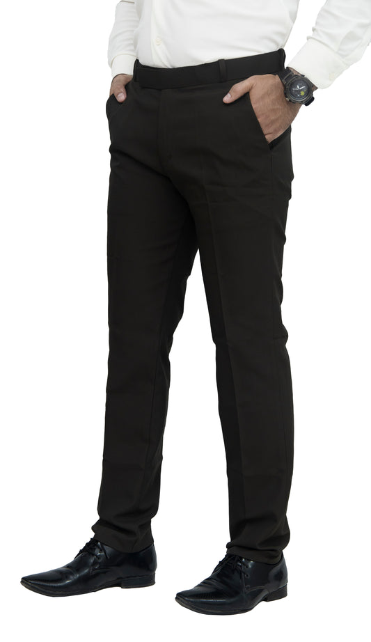 KRAZY™ SF-1 Men's Formal Trouser – Pure Cotton Fabric | Classic Formal Fit Pant (Black)