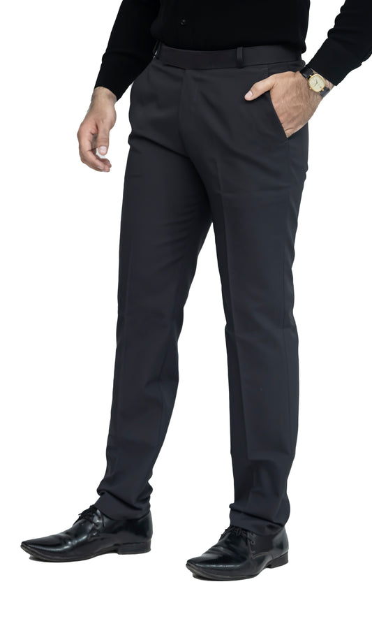 KRAZY™ SF-1 Men's Formal Trouser – Pure Cotton Fabric | Classic Formal Fit Pant (Charcoal Grey)