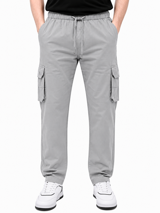 KRAZY™ CARGO-2 Men's Cargo Pant – Pure Cotton Fabric | Relaxed Cargo Fit Pant (Ash Grey)