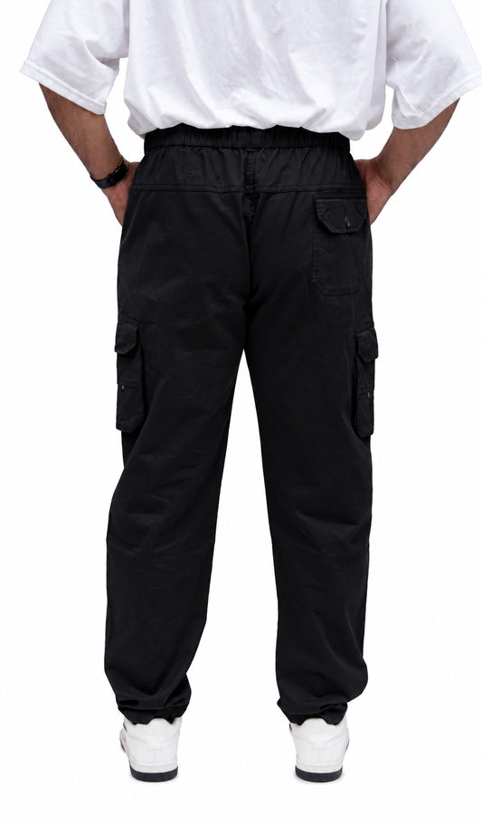 KRAZY™ CARGO-2 Men's Cargo Pant – Pure Cotton Fabric | Relaxed Cargo Fit Pant (Jet Black)