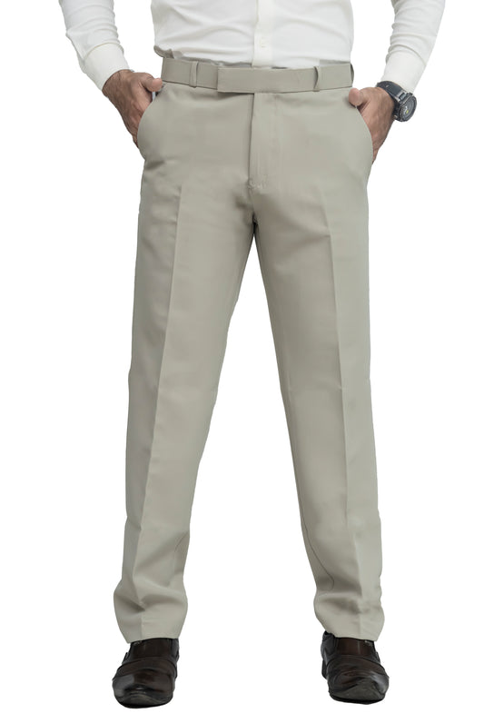 KRAZY™ SF-9 Men's Formal Trouser – Polyester Spandex/Lycra Fabric | Classic Formal Fit Pant (Ivory Beige)