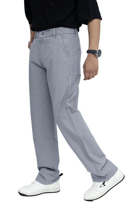 KRAZY™ BAGGY-4 Men's Linen Blend Baggy Fit Trouser – Steel Grey