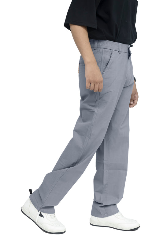 KRAZY™ BAGGY-4 Men's Linen Blend Baggy Fit Trouser – Steel Grey
