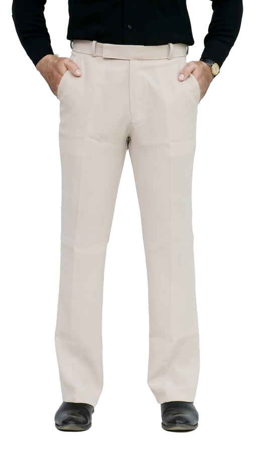 KRAZY™ KT-3 Men's Bootcut Formal Trouser – Imported Taiwan Fabric | 4 Pocket Premium Pant (Beige)
