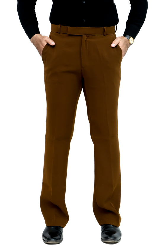 KRAZY™ KT-3 Men's Bootcut Formal Trouser – Imported Taiwan Fabric | 4 Pocket Premium Pant (Coffee Brown)